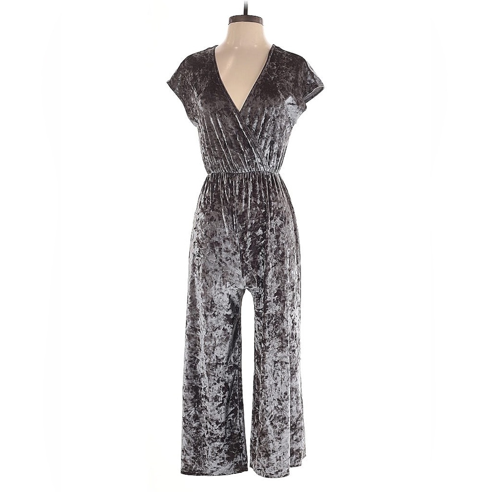 Urban Outfitters Gray Velvet Jumpsuit